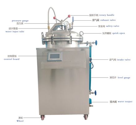 75L 100L 150Lの蒸気オートクレーブの滅菌装置の縦圧力